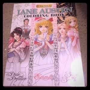 Jane Austen manga style coloring book brand new!
